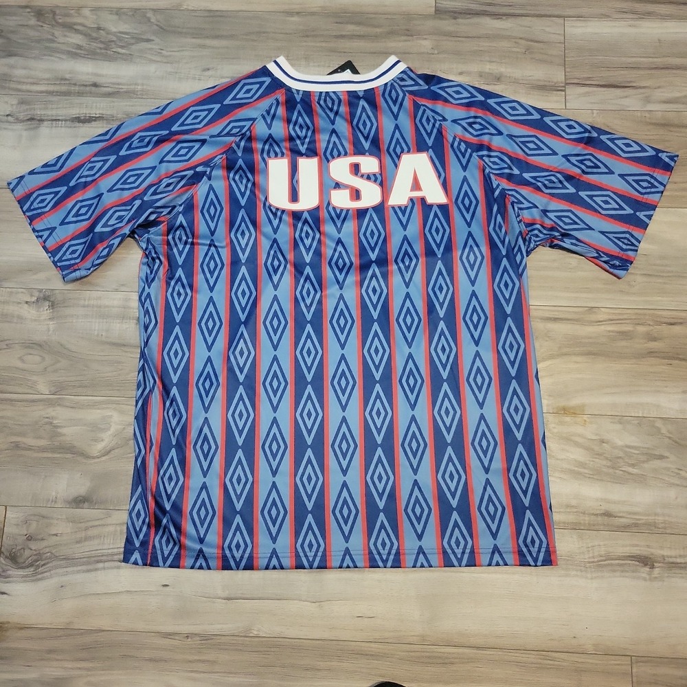 Umbro USA Retro Soccer Jersey Men Large Blue Blokecore Y2K Football Shirt NWT - Picture 5 of 10